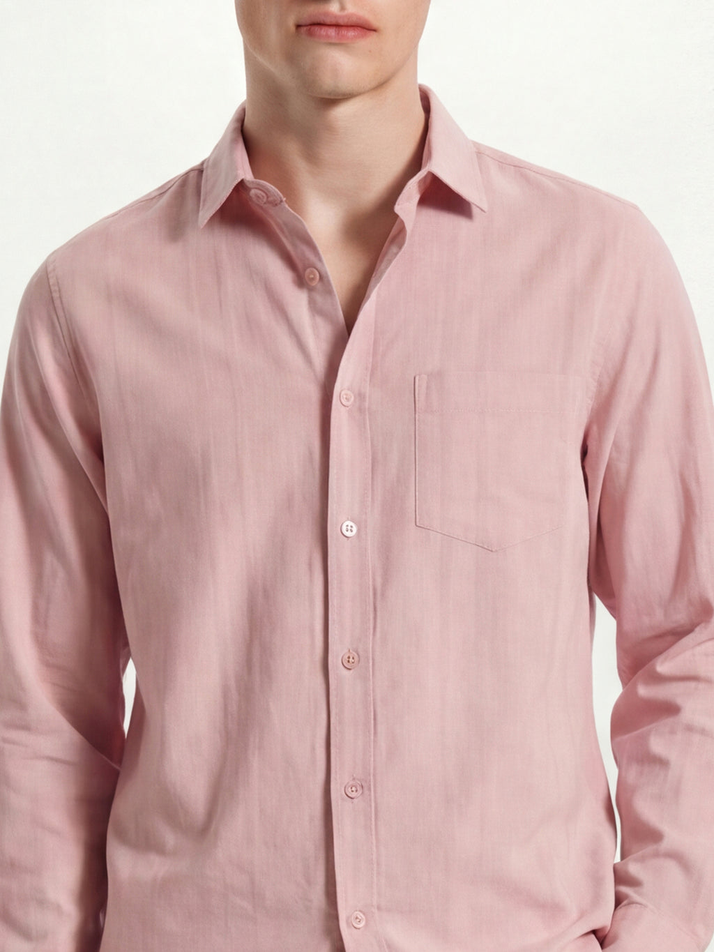 Highlander Men Pink Self Design Slim Fit Casual Shirt - Pink - Image 5