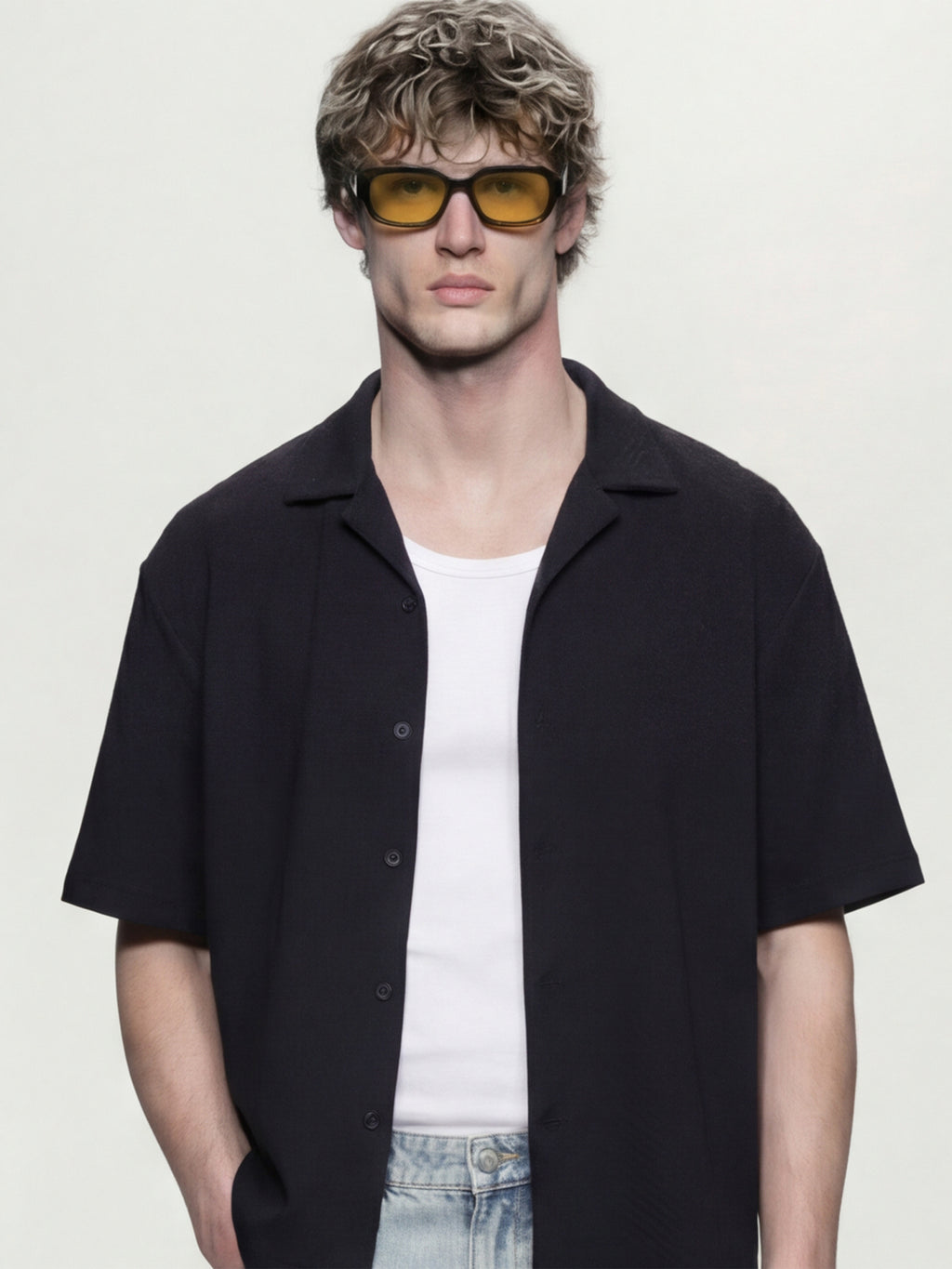 Highlander Men Black Solid Boxy Fit Casual Shirt - Black - Image 1