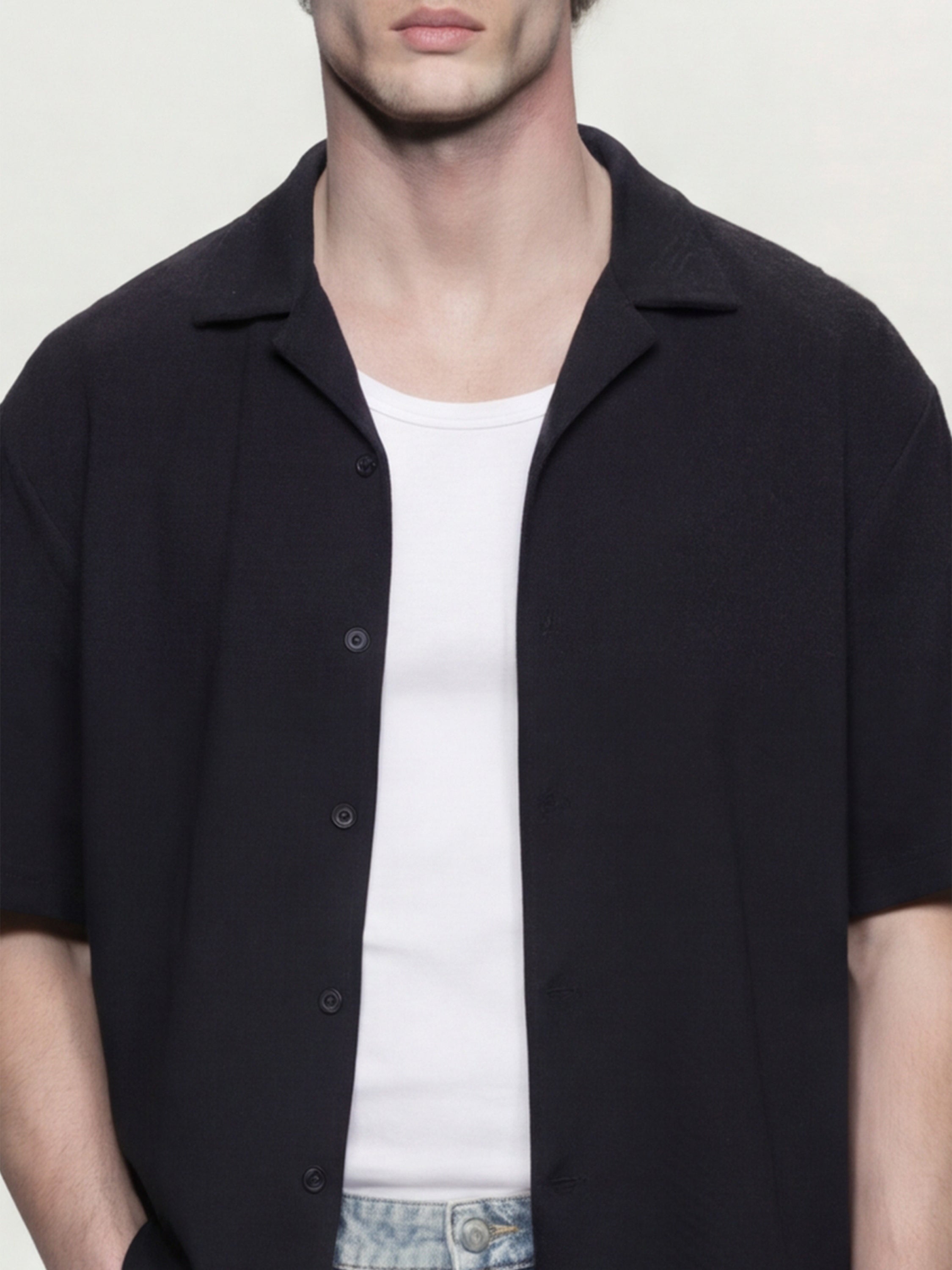 Highlander Men Black Solid Boxy Fit Casual Shirt - Black - Image 5