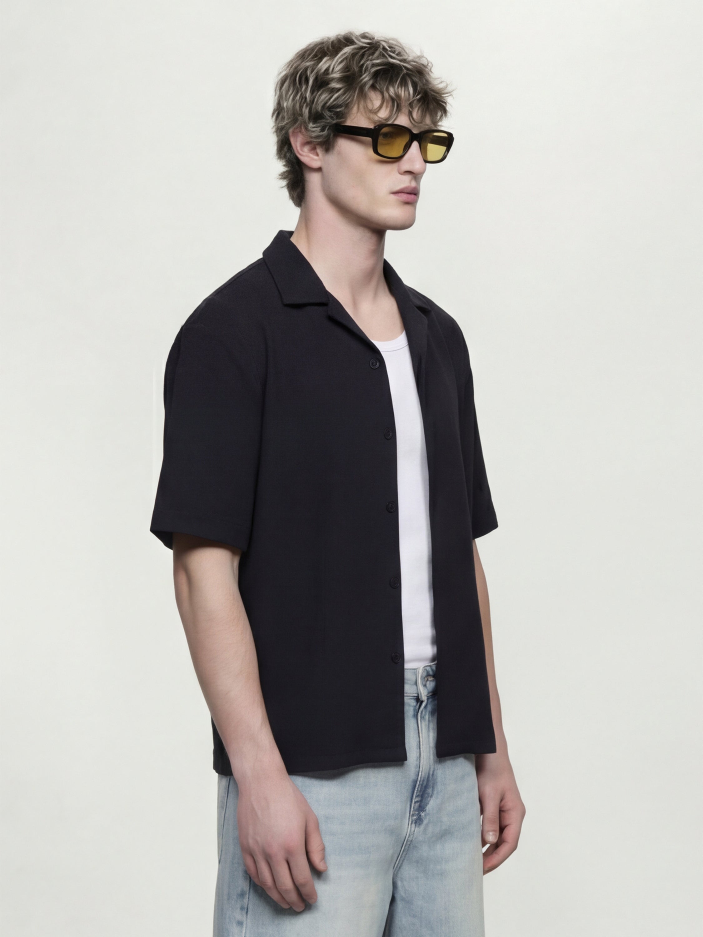Highlander Men Black Solid Boxy Fit Casual Shirt - Black - Image 6