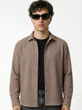 Highlander Men Tan Self Design Relaxed Fit Casual Shirt - Tan - Image 1