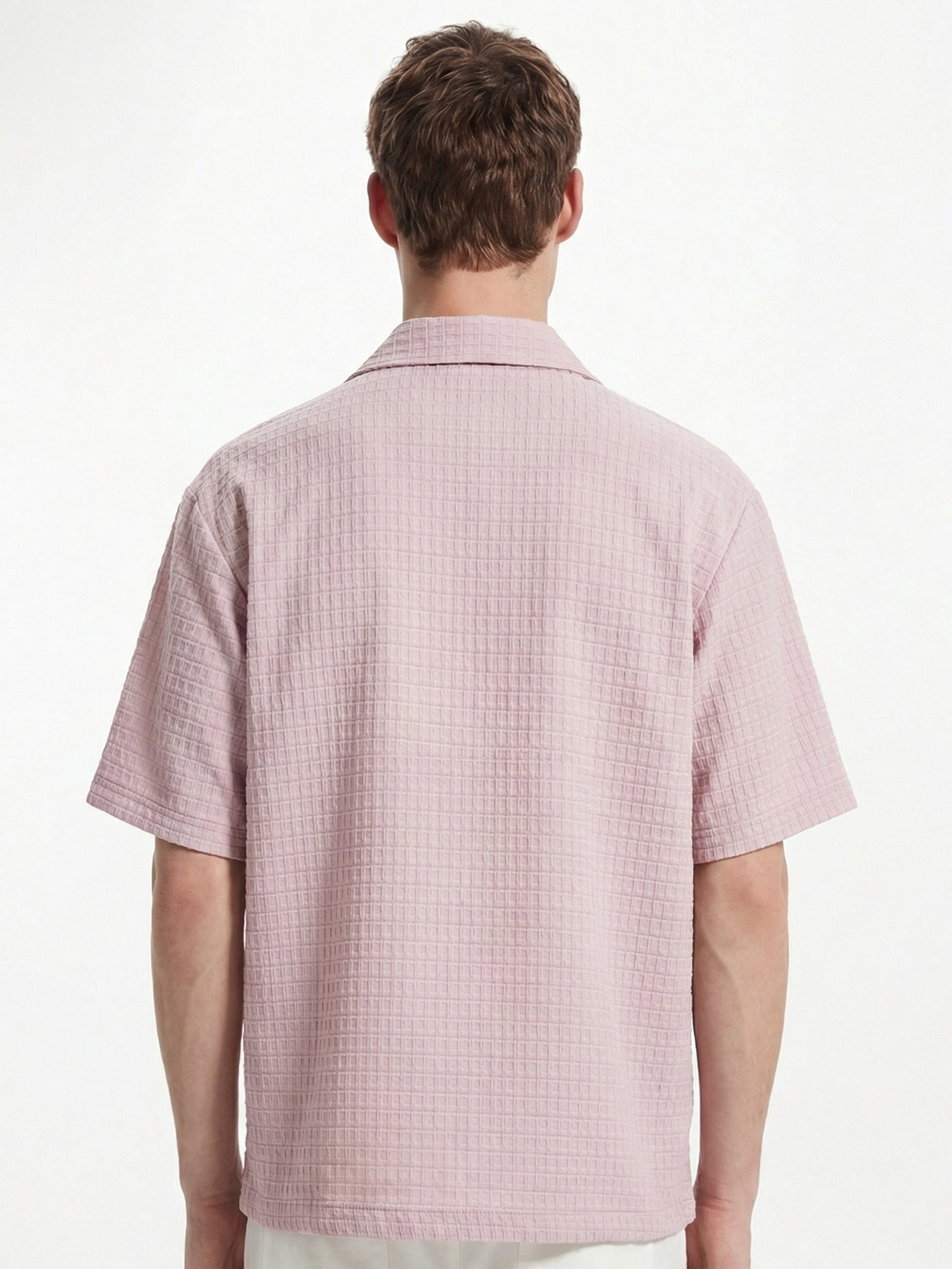 Highlander Men Pink Self Design Boxy Fit Casual Shirt - Pink - Image 3