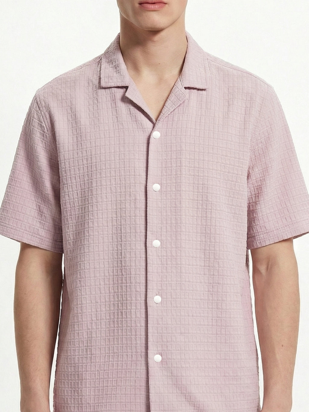 Highlander Men Pink Self Design Boxy Fit Casual Shirt - Pink - Image 6