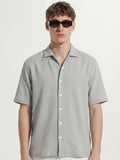 Highlander Men Grey Self Design Boxy Fit Casual Shirt - Grey - Image 1