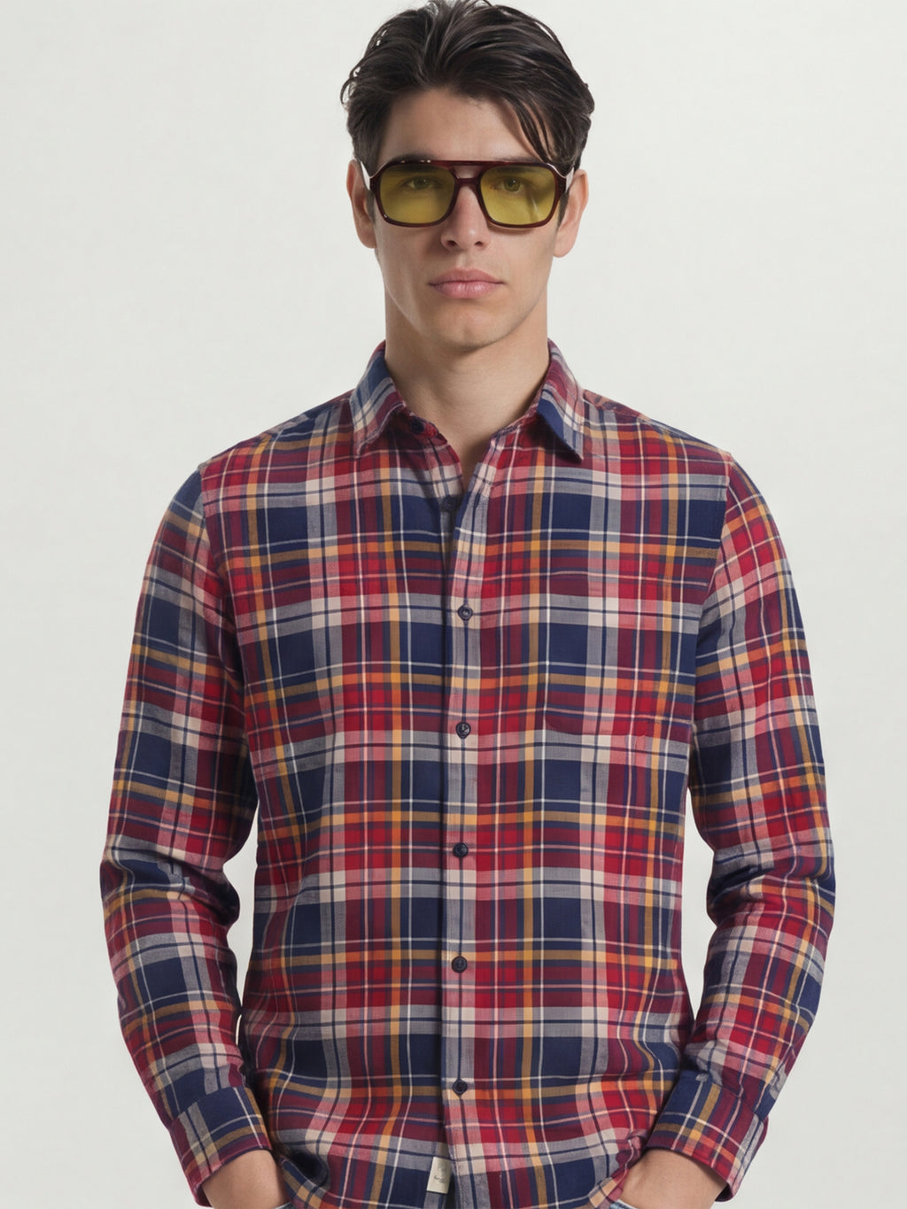 Highlander Men Multi Checked Slim Fit Casual Shirt - Multi - Image 1