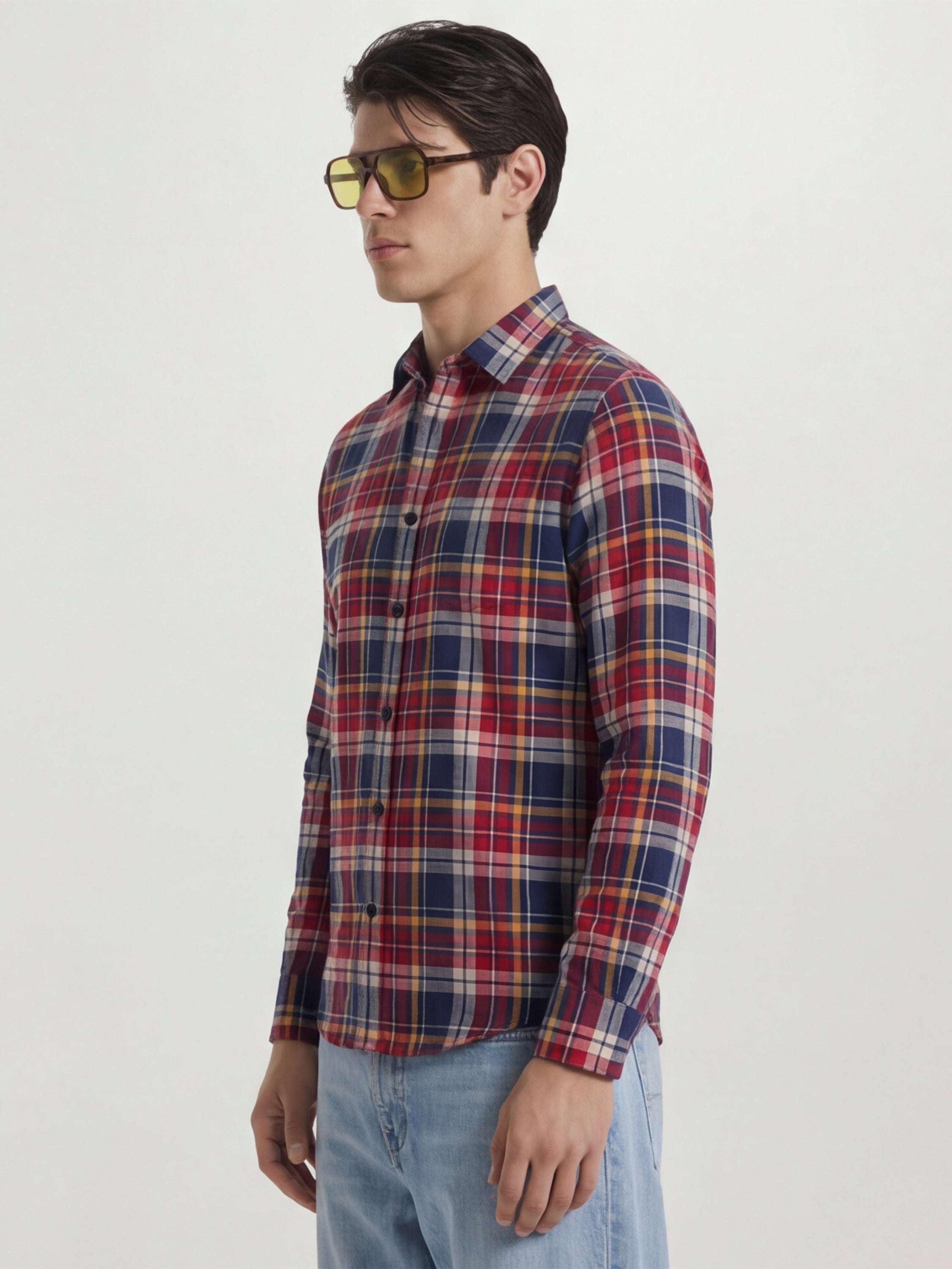 Highlander Men Multi Checked Slim Fit Casual Shirt - Multi - Image 4