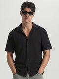 Highlander Men Black Solid Relaxed Fit Casual Shirt - Black - Image 1