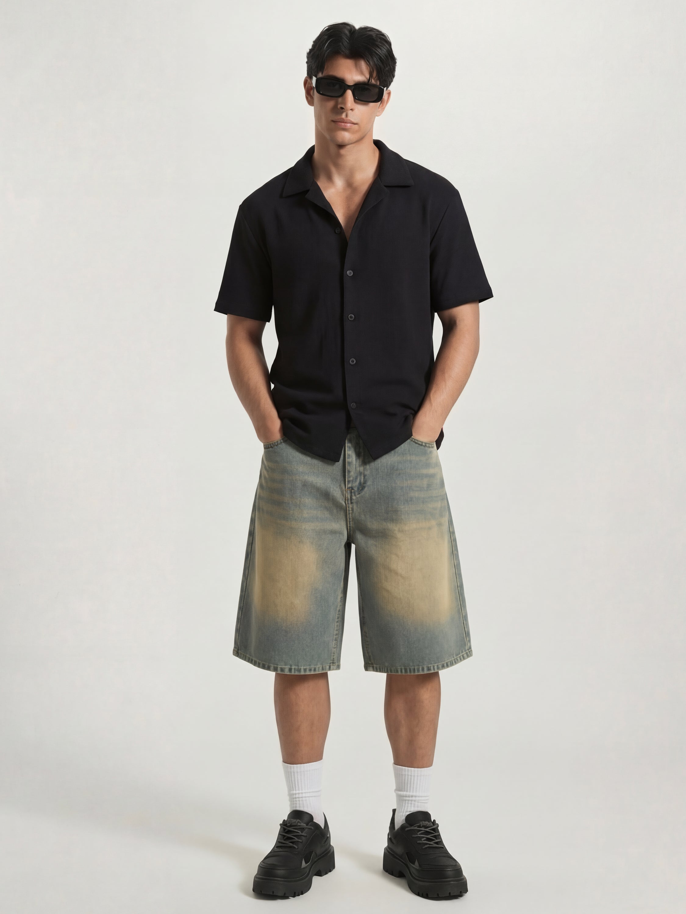 Highlander Men Black Solid Relaxed Fit Casual Shirt - Black - Image 2