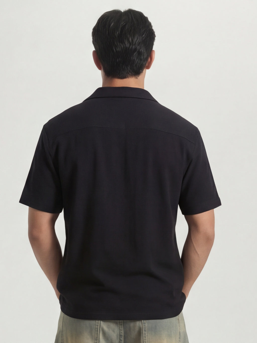 Highlander Men Black Solid Relaxed Fit Casual Shirt - Black - Image 3