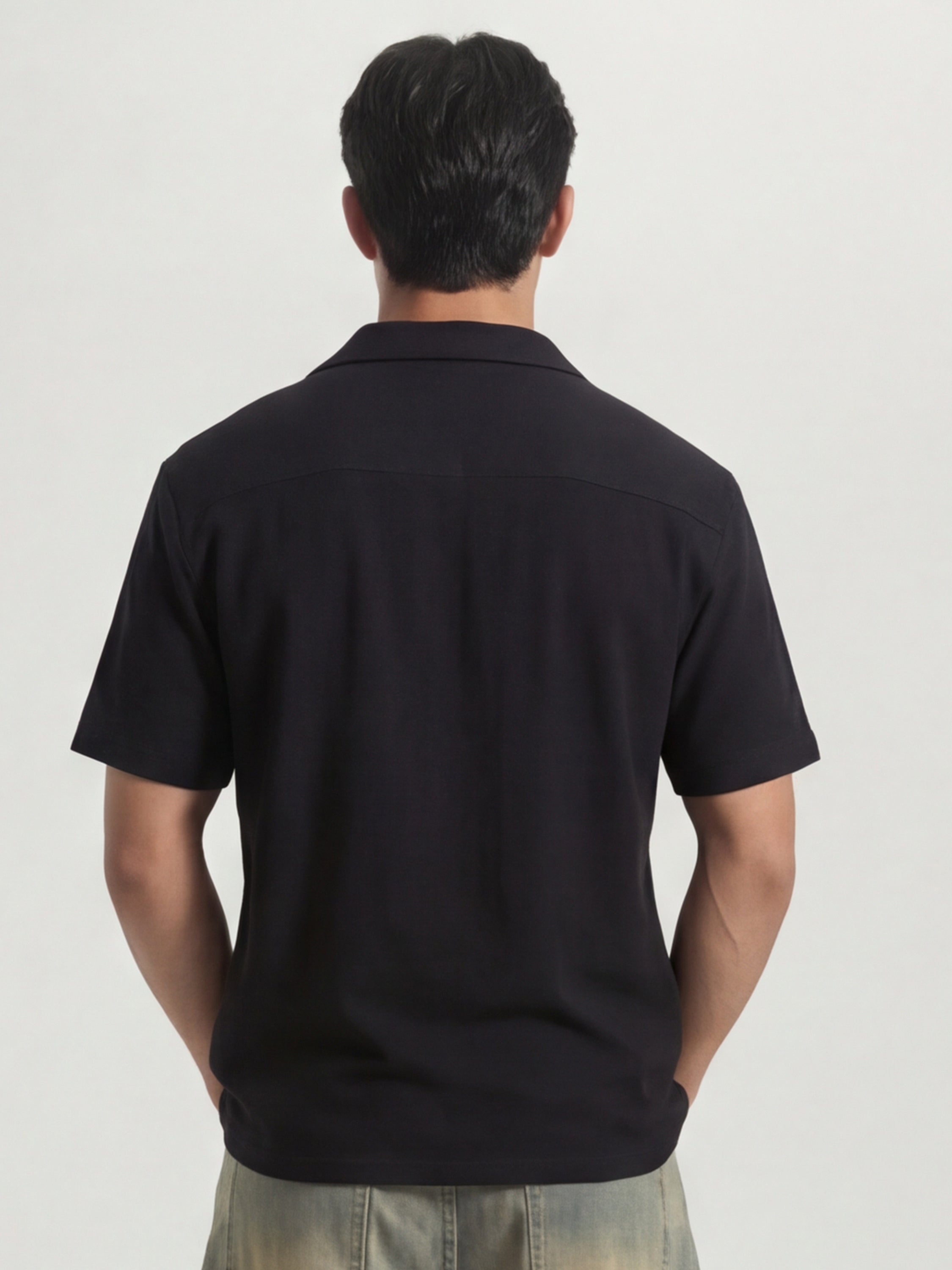 Highlander Men Black Solid Relaxed Fit Casual Shirt - Black - Image 3