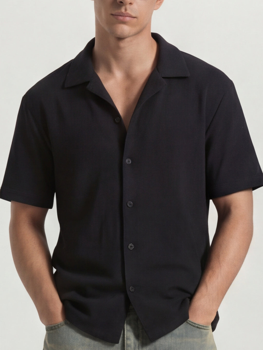 Highlander Men Black Solid Relaxed Fit Casual Shirt - Black - Image 6