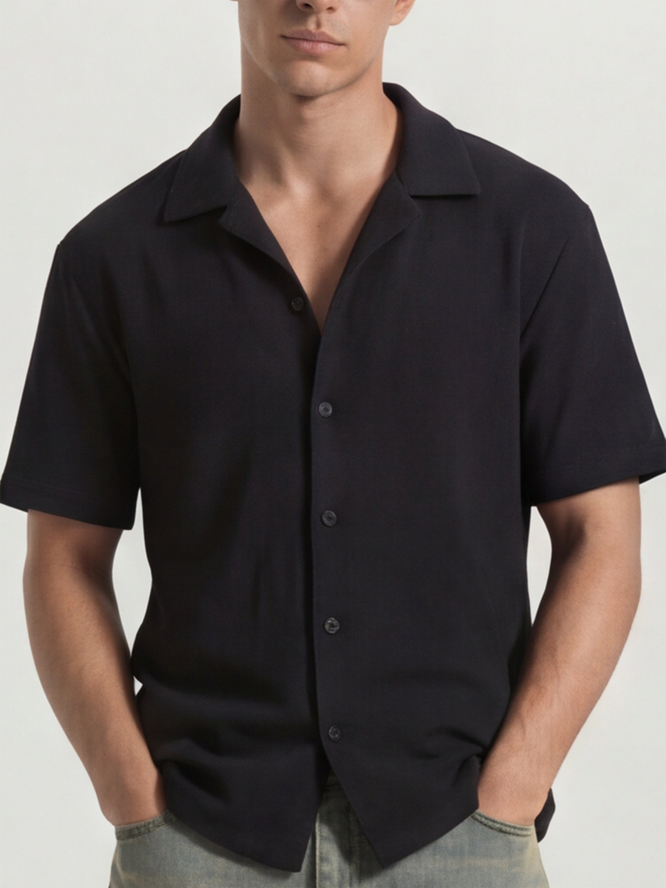 Highlander Men Black Solid Relaxed Fit Casual Shirt - Black - Image 6