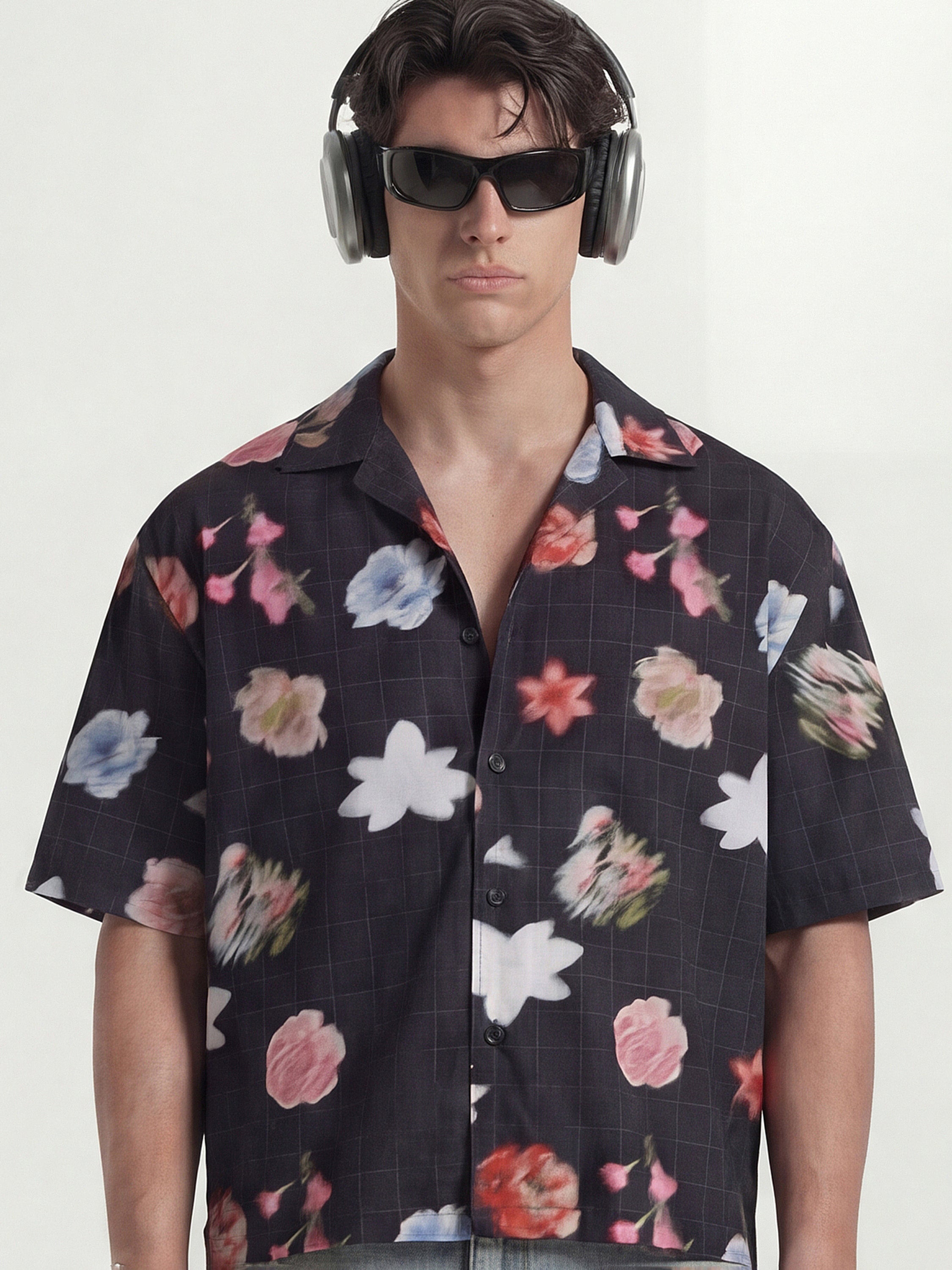 Highlander Men Black Printed Boxy Fit Casual Shirt - Black - Image 1