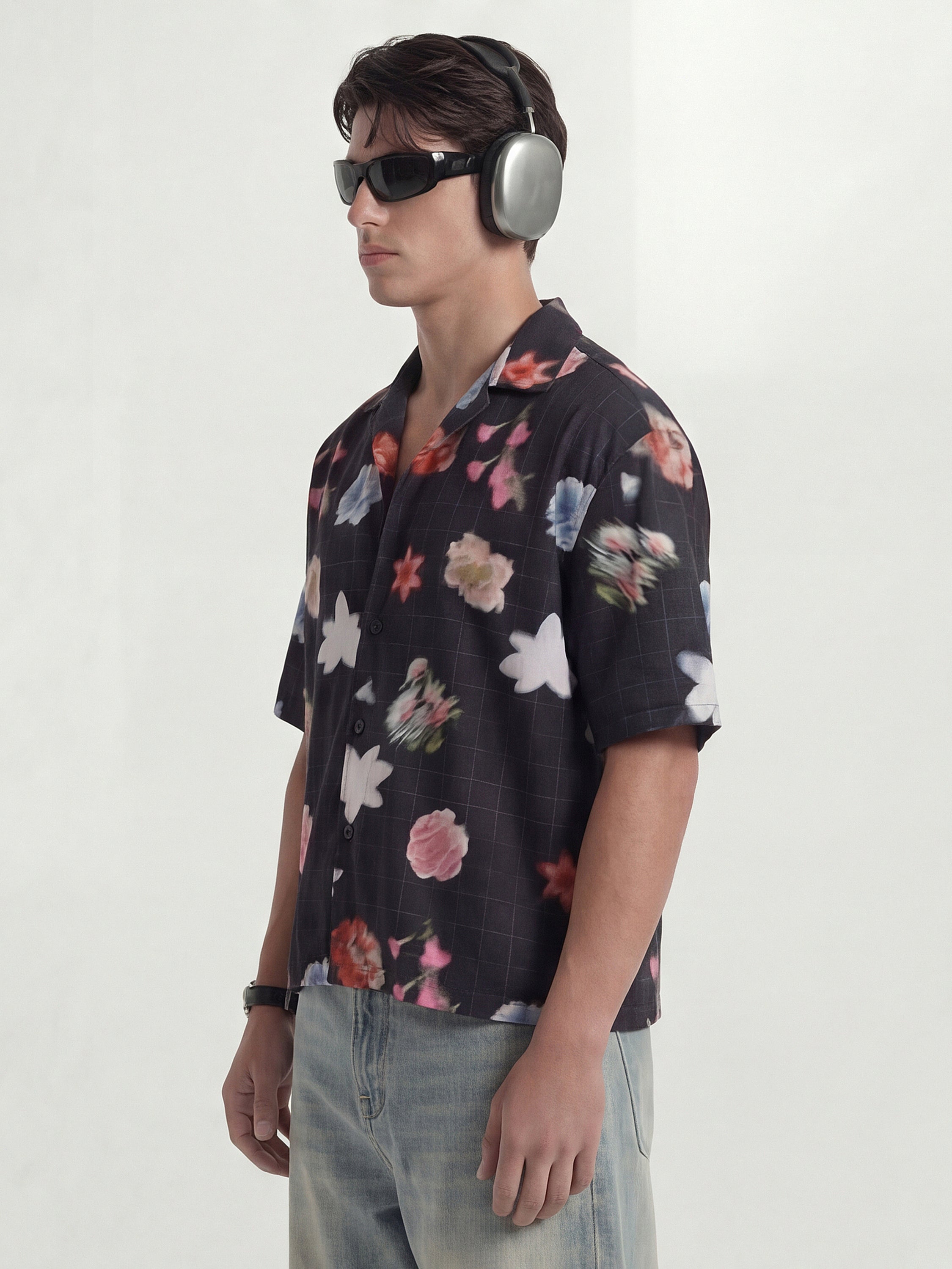 Highlander Men Black Printed Boxy Fit Casual Shirt - Black - Image 4