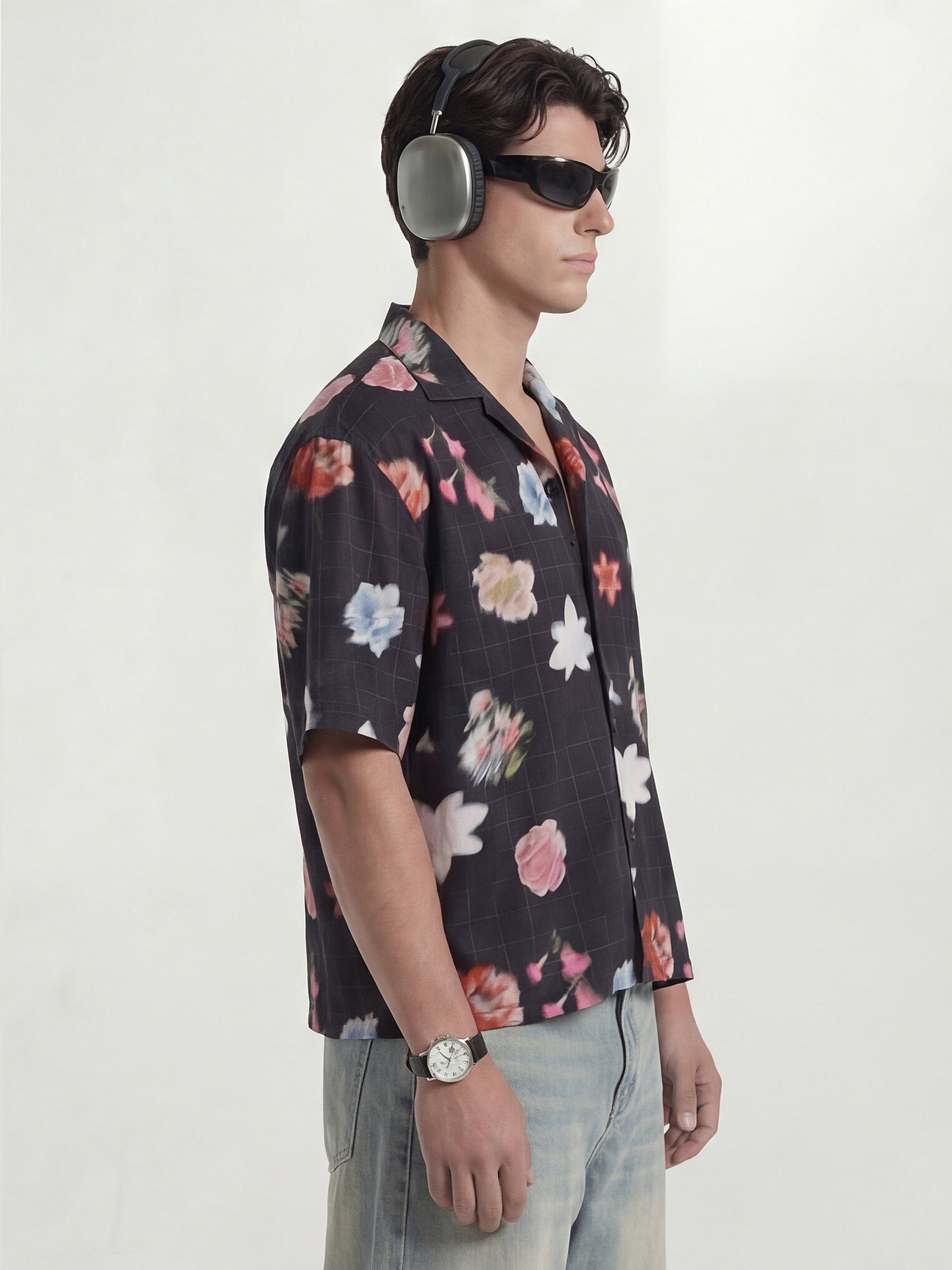 Highlander Men Black Printed Boxy Fit Casual Shirt - Black - Image 6