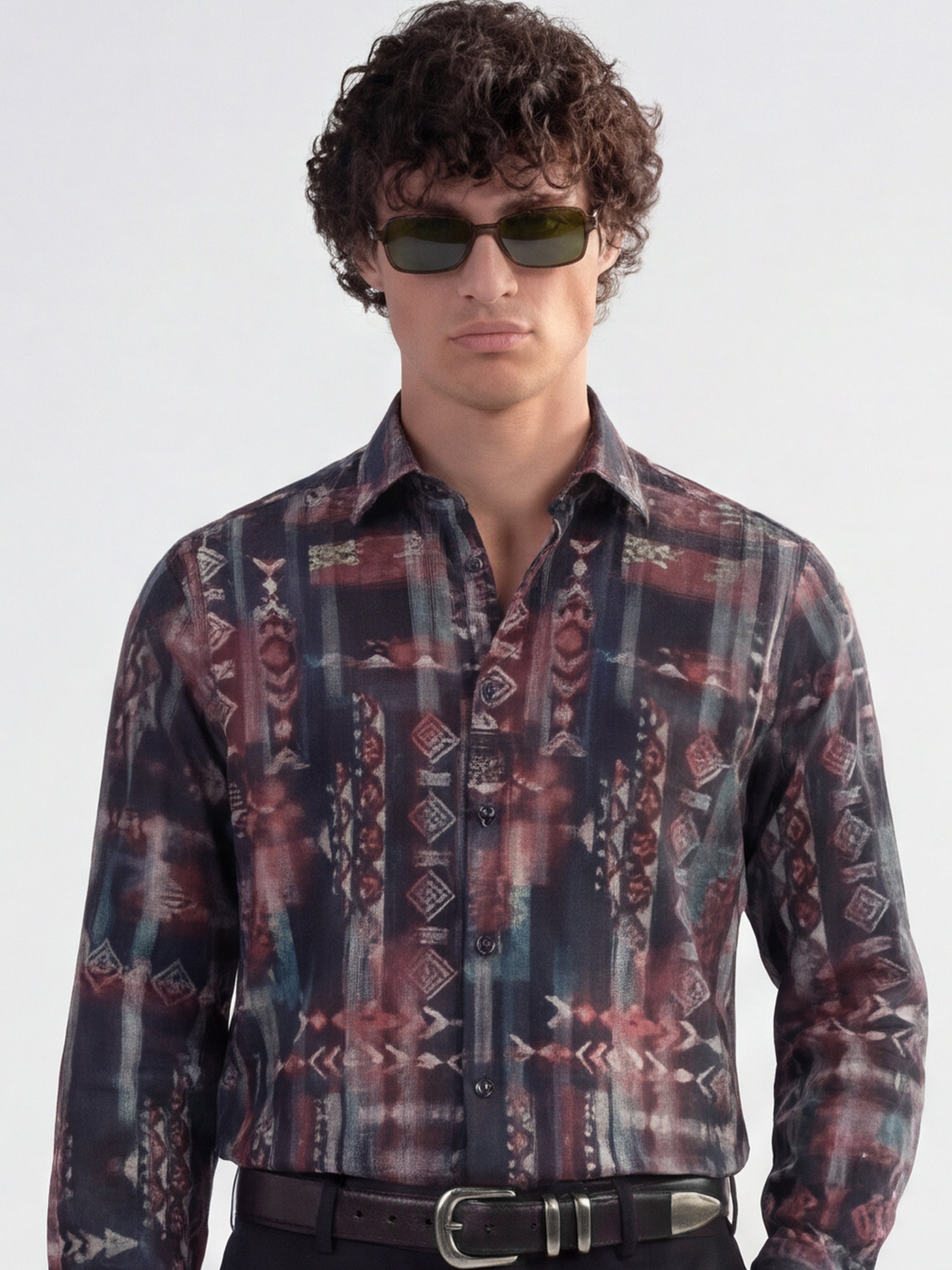 Highlander Men Multi Printed Slim Fit Casual Shirt - Multi - Image 1