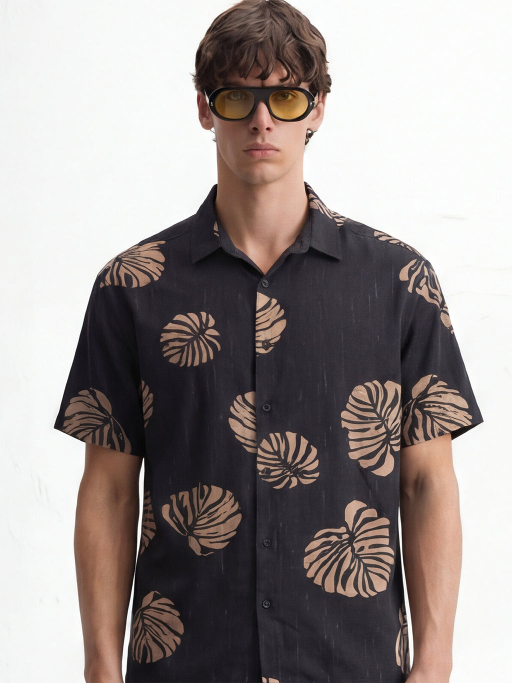 Highlander Men Black Printed Relaxed Fit Casual Shirt - Black - Image 1