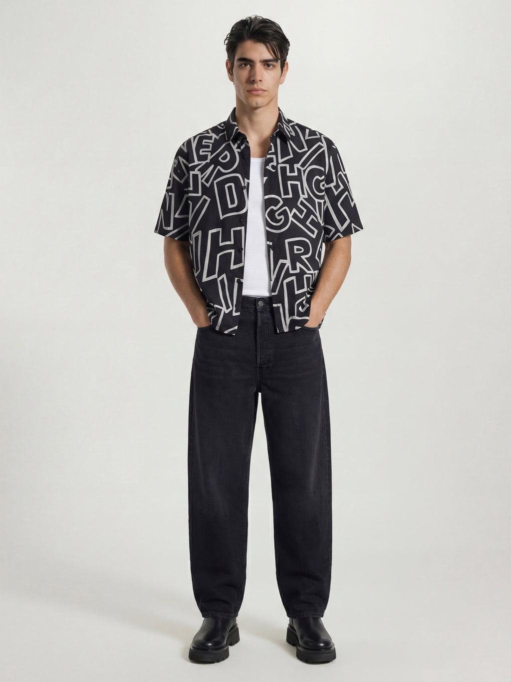 Highlander Men Black Printed Boxy Fit Casual Shirt - Black - Image 2