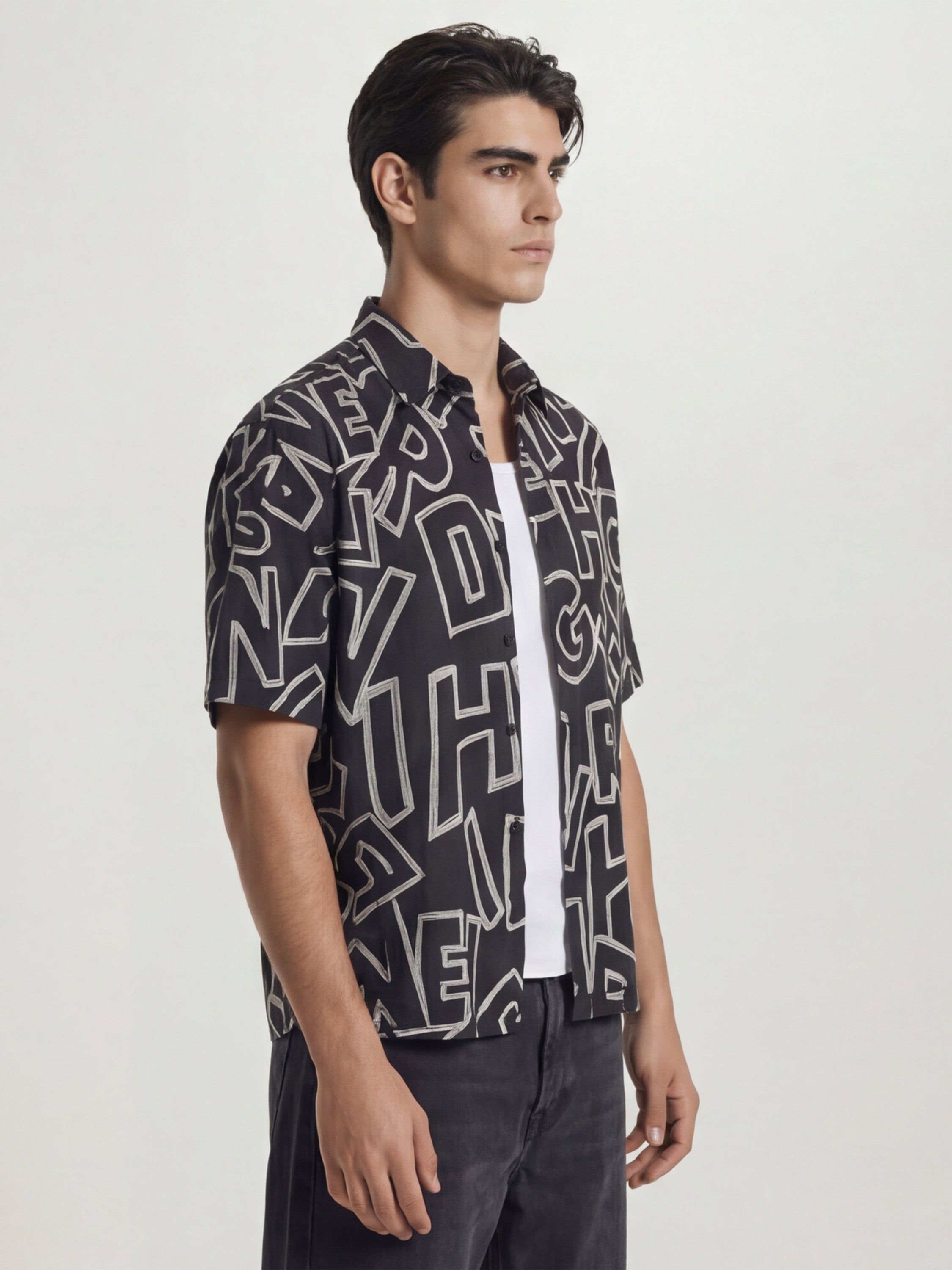 Highlander Men Black Printed Boxy Fit Casual Shirt - Black - Image 4