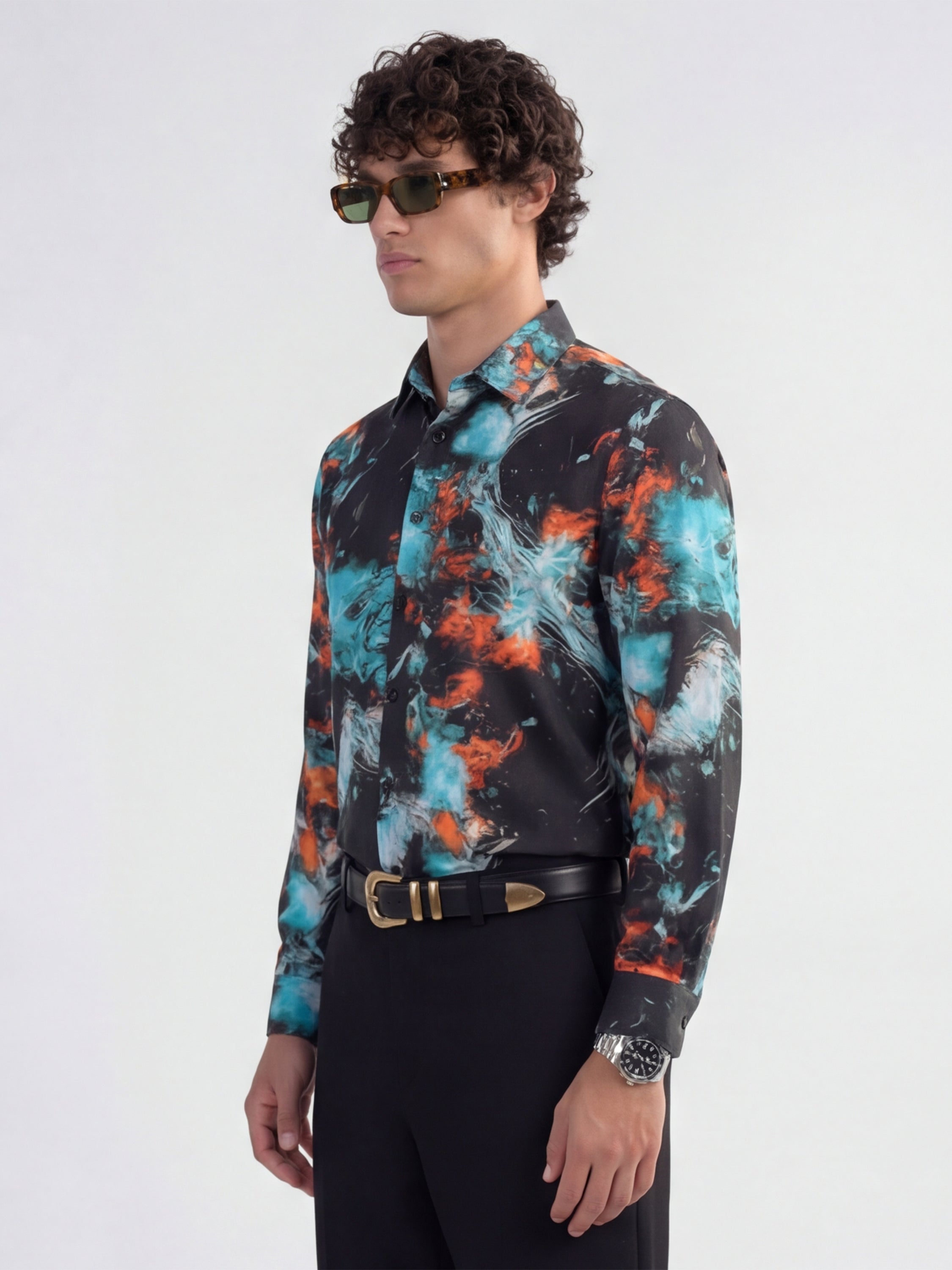 Highlander Men Multi Printed Slim Fit Casual Shirt - Multi - Image 5