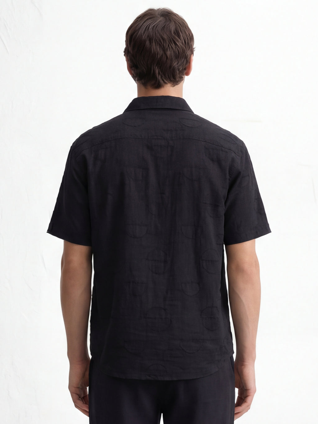 Highlander Men Black Self Design Relaxed Fit Casual Shirt - Black - Image 3
