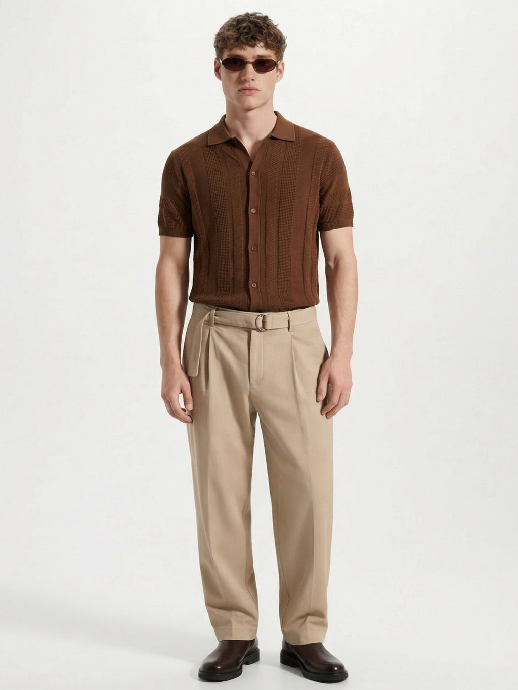 Highlander Men Brown Self Design Relaxed Fit Casual Shirt - Brown - Image 2