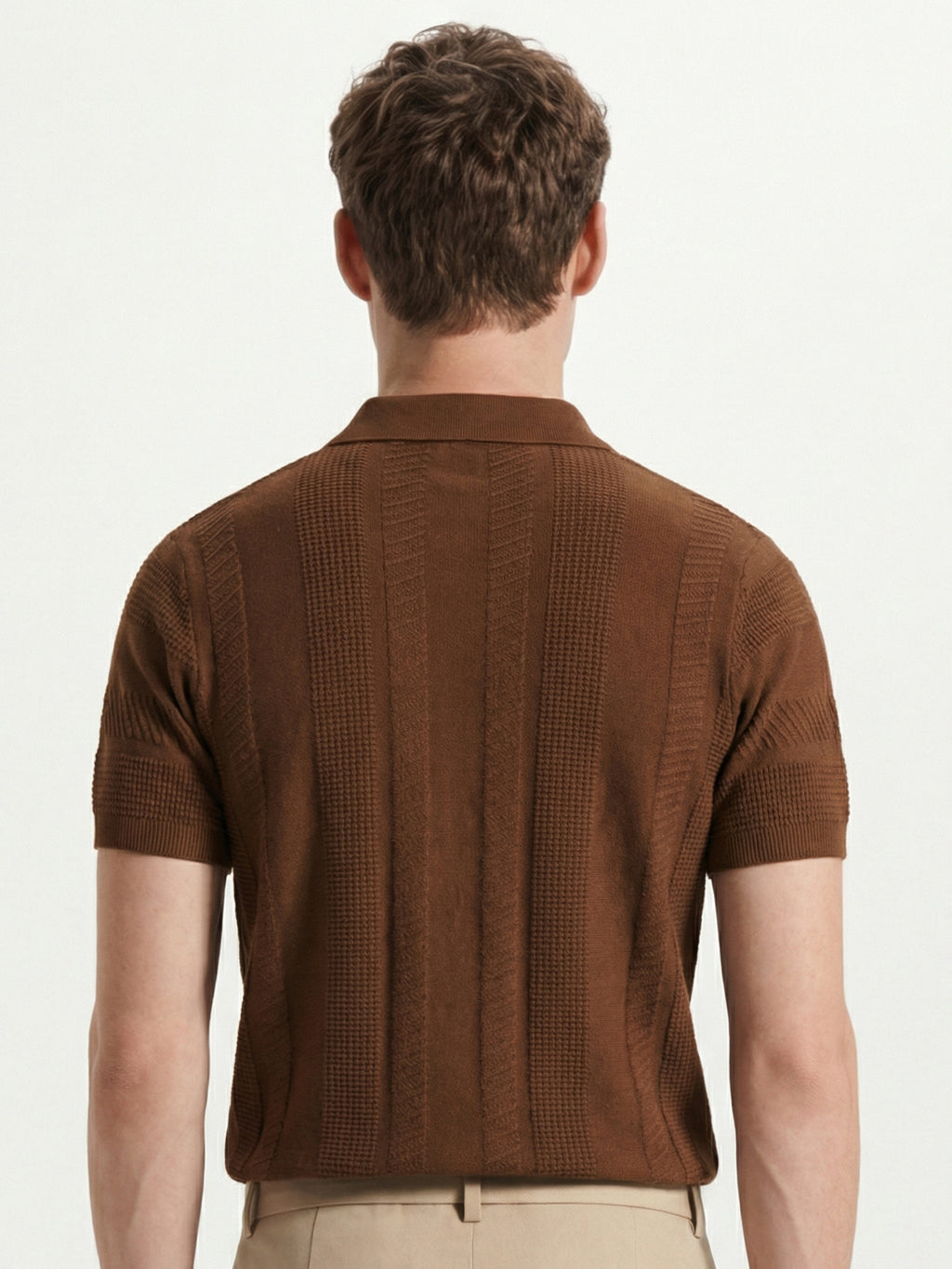 Highlander Men Brown Self Design Relaxed Fit Casual Shirt - Brown - Image 3