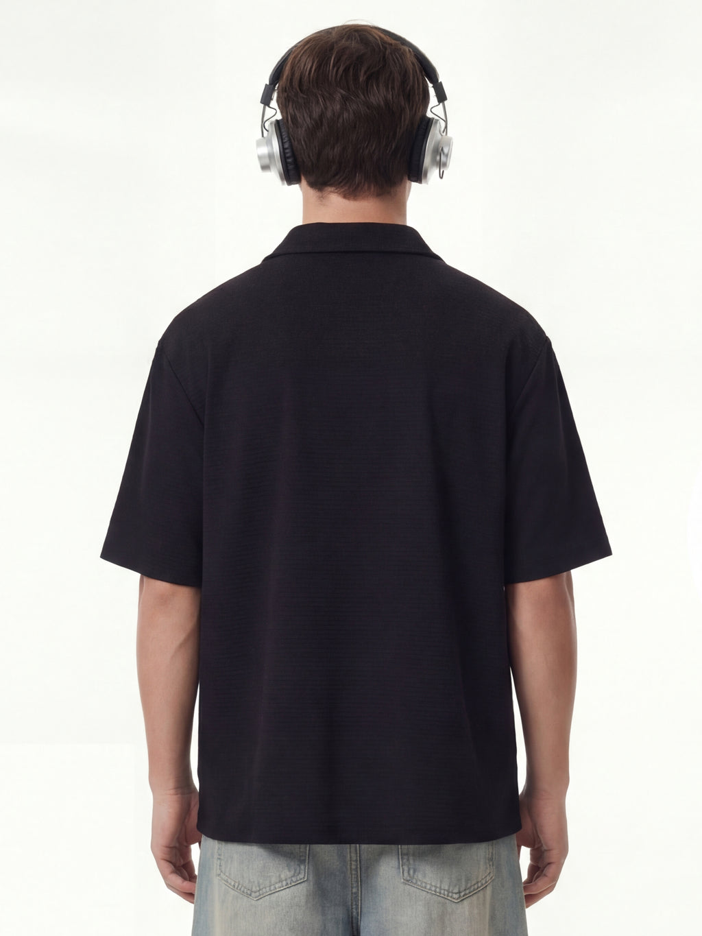 Highlander Men Black Self Design Boxy Fit Casual Shirt - Black - Image 3