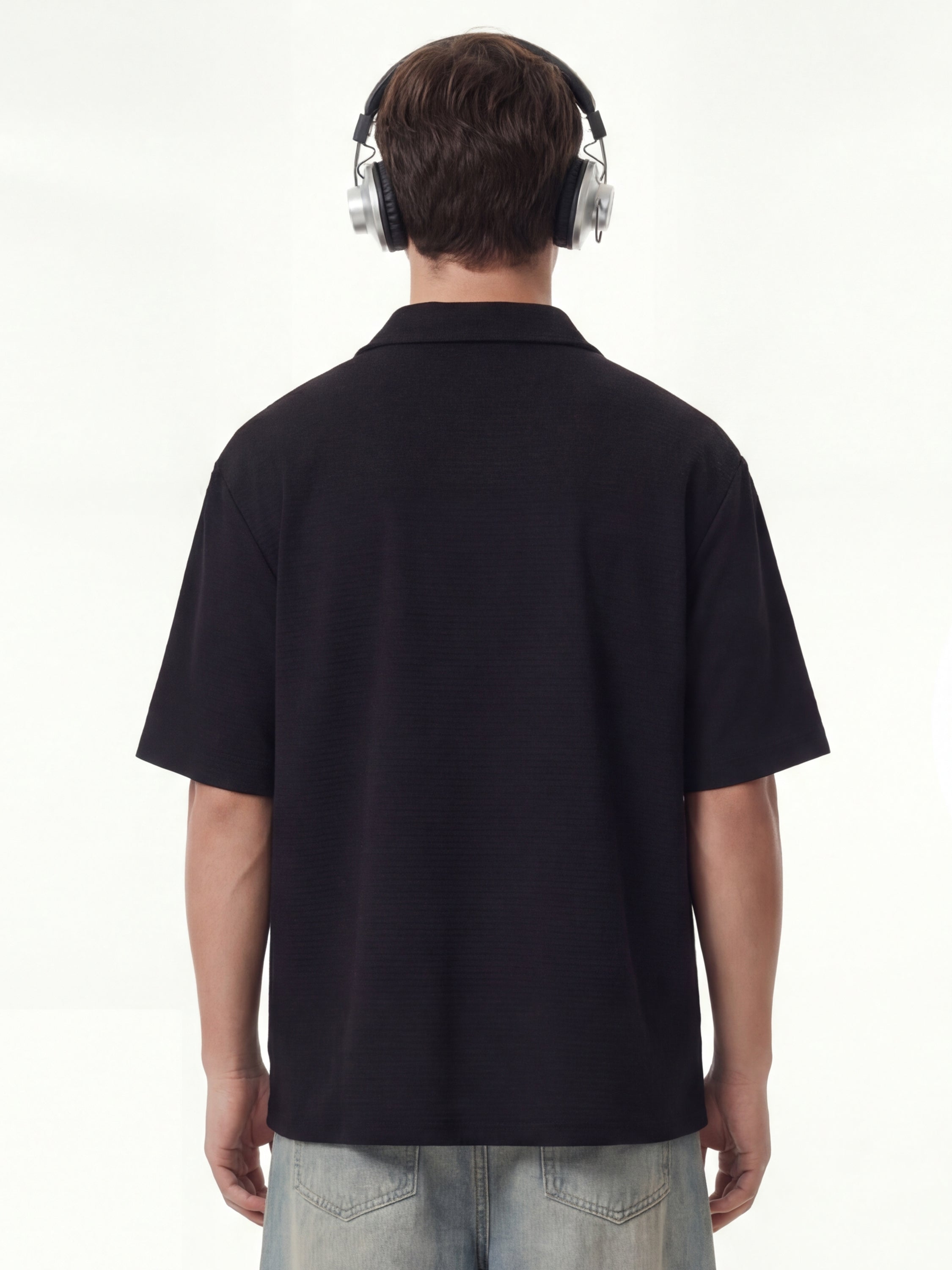 Highlander Men Black Self Design Boxy Fit Casual Shirt - Black - Image 3