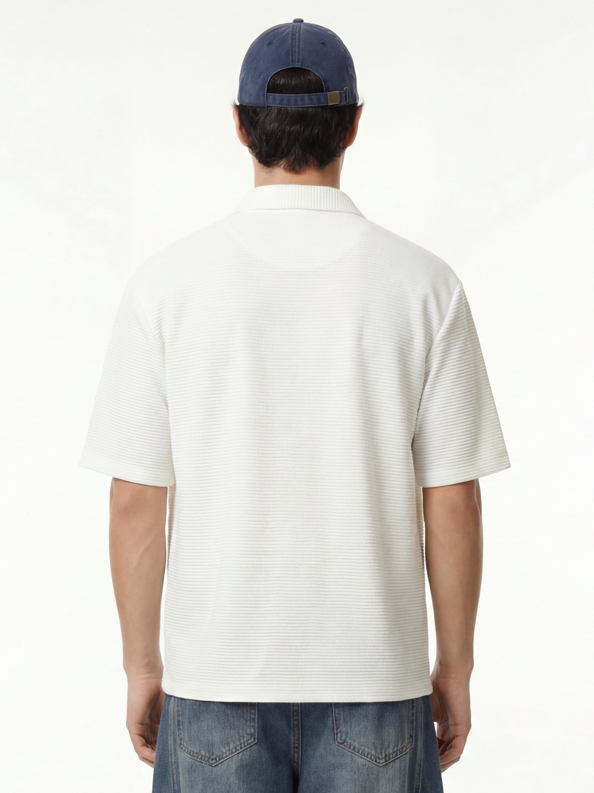 Highlander Men White Self Design Boxy Fit Casual Shirt - White - Image 3