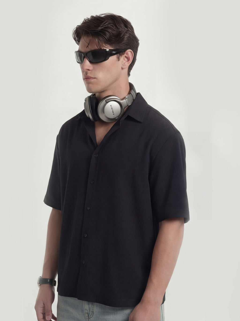 Highlander Men Black Solid Boxy Fit Casual Shirt - Black - Image 4