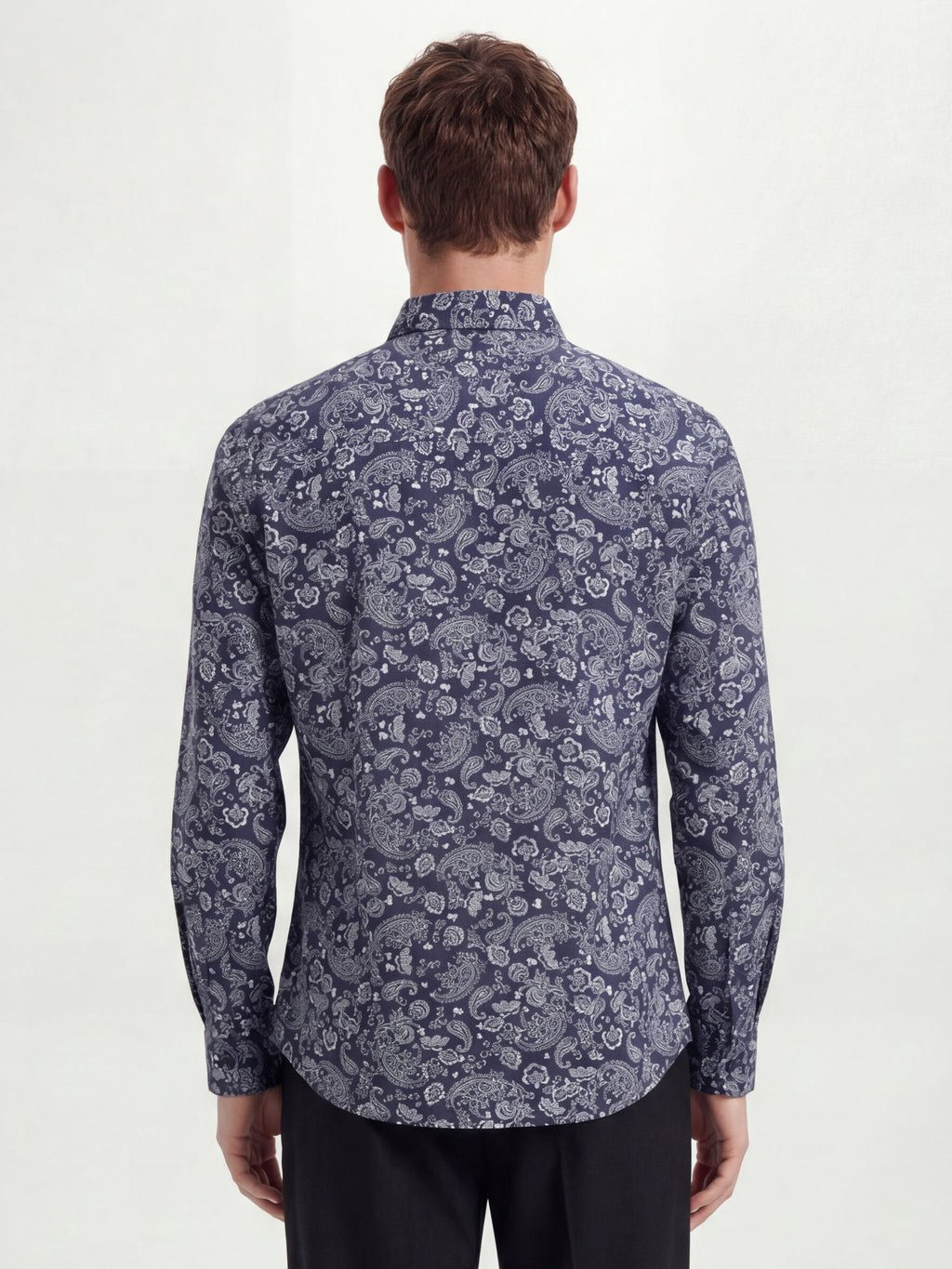 Highlander Men Navy Blue Printed Slim Fit Casual Shirt - Navy Blue - Image 3