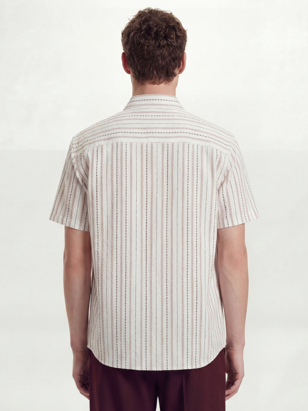 Highlander Men Cream Striped Relaxed Fit Casual Shirt - Cream - Image 3