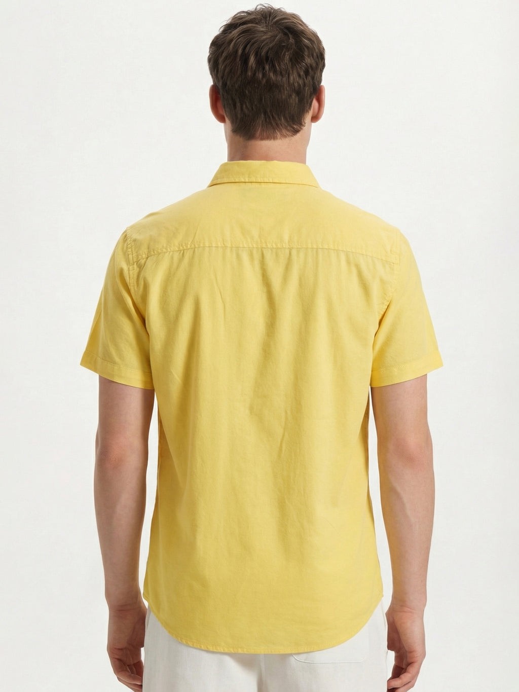 Highlander Men Yellow Solid Slim Fit Casual Shirt - Yellow - Image 3