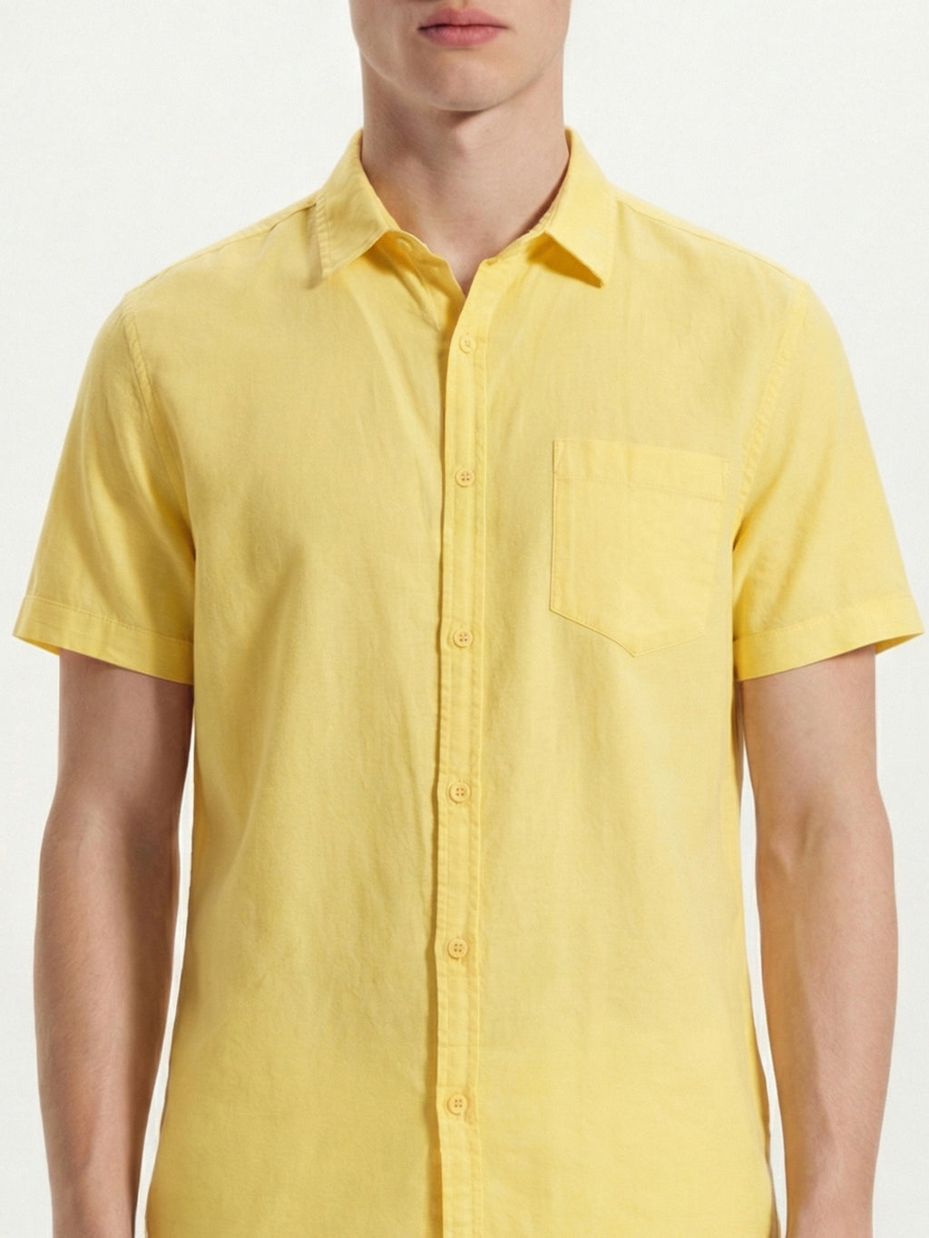 Highlander Men Yellow Solid Slim Fit Casual Shirt - Yellow - Image 6