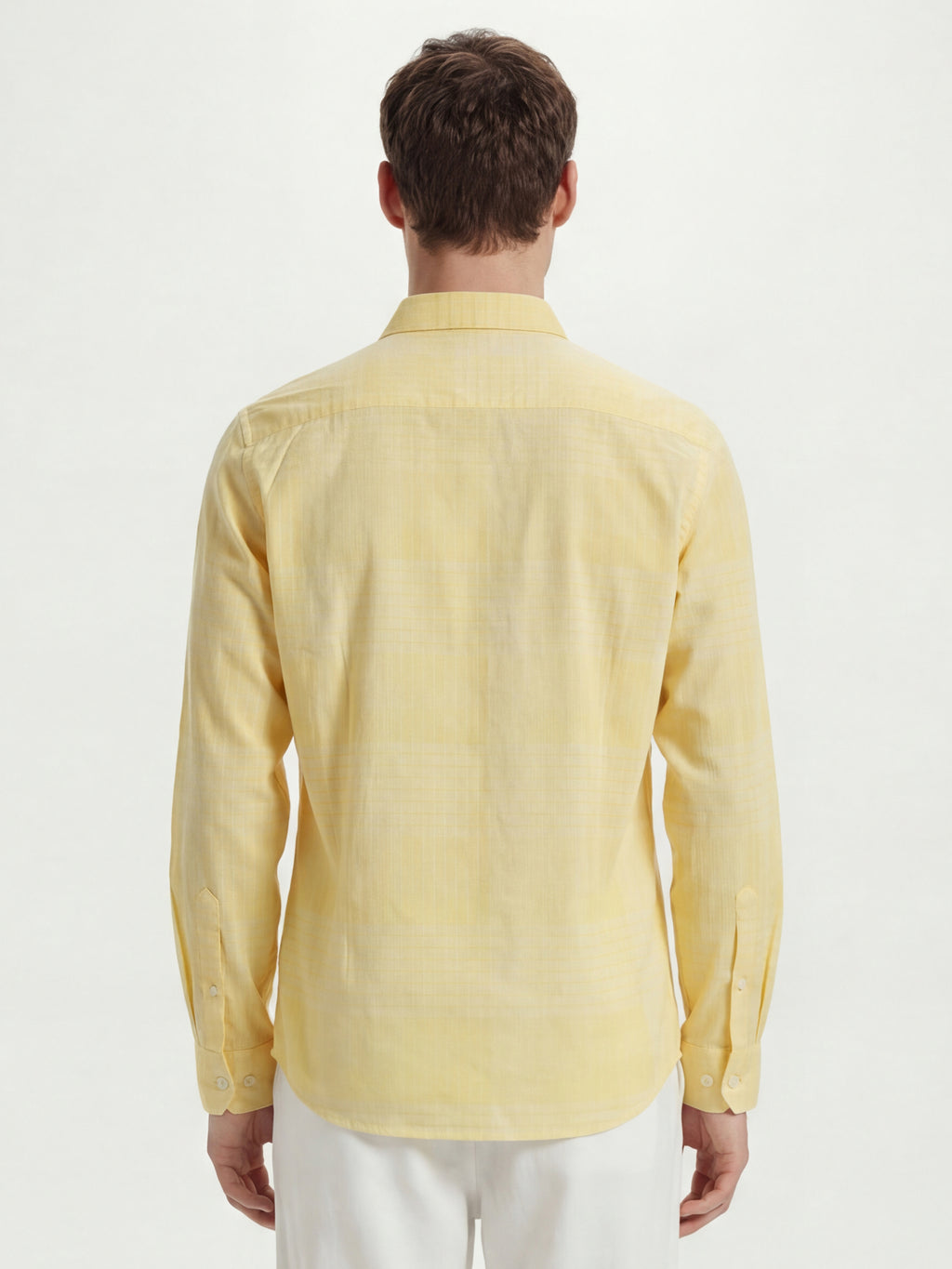 Highlander Men Yellow Checked Slim Fit Casual Shirt - Yellow - Image 3