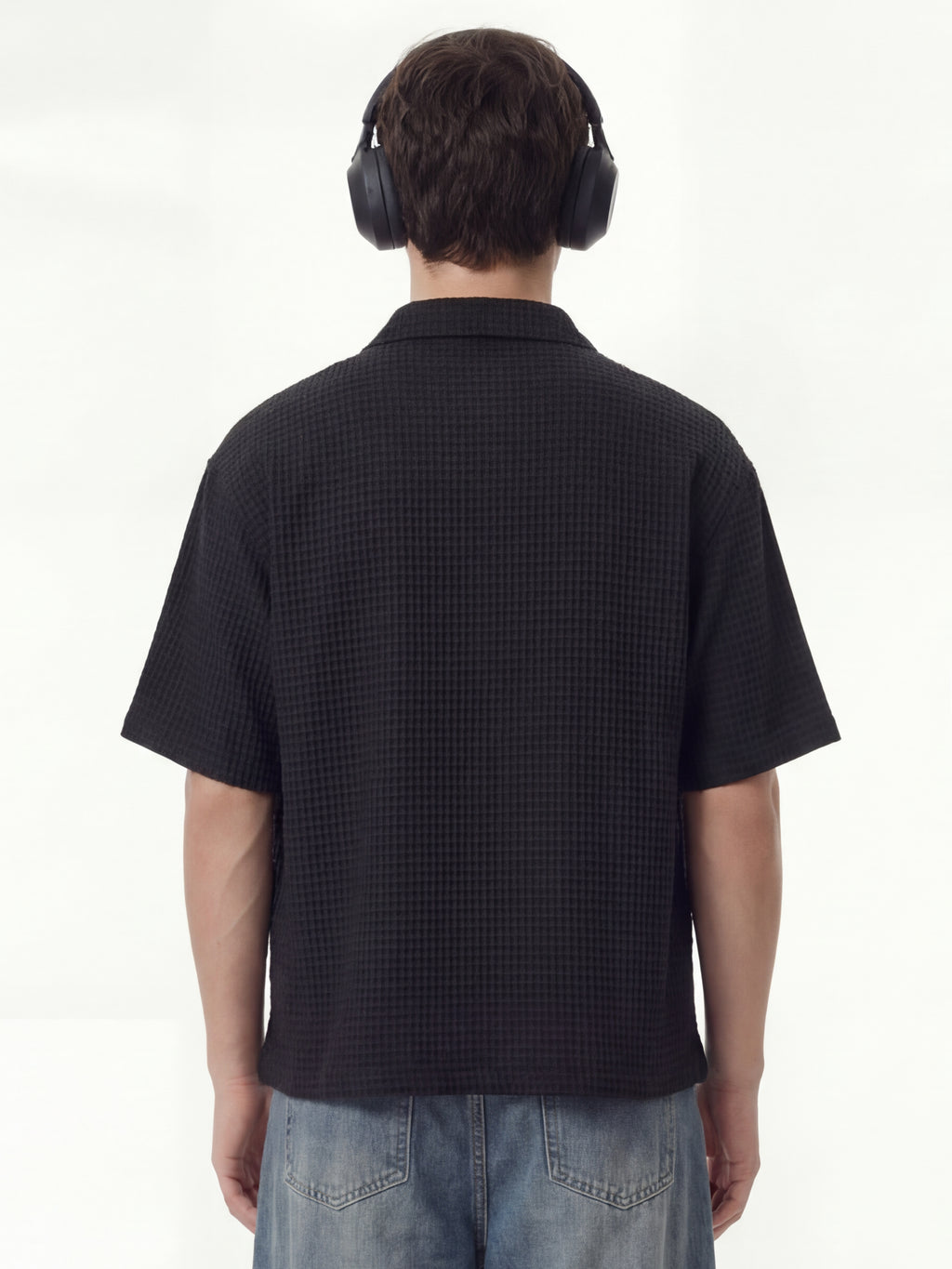 Highlander Men Black Self Design Boxy Fit Casual Shirt - Black - Image 3