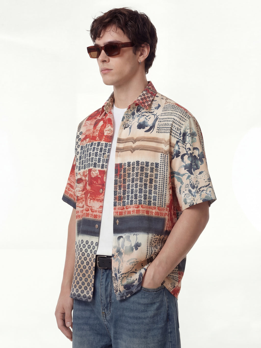 Highlander Men Red Printed Boxy Fit Casual Shirt - Red - Image 4