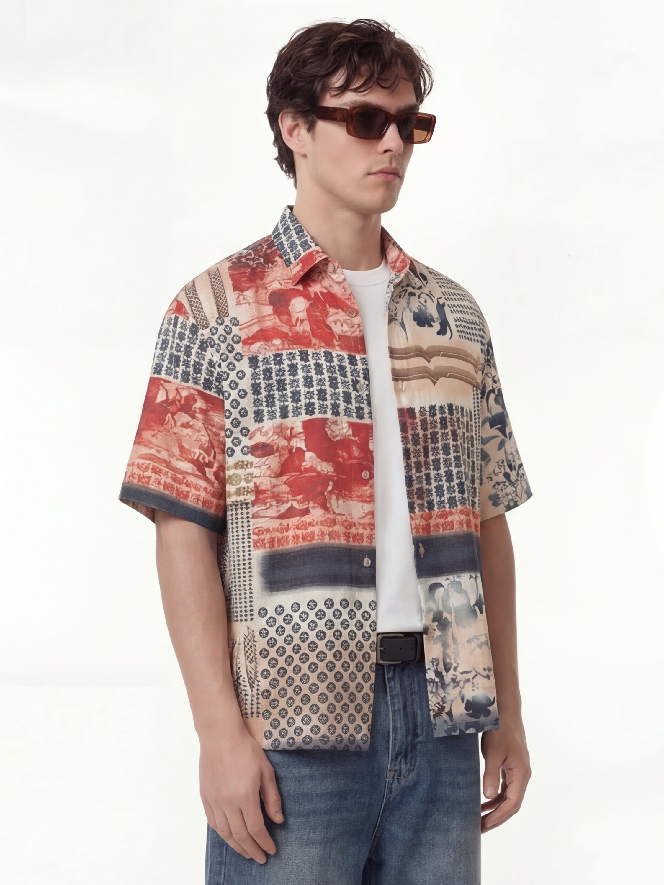Highlander Men Red Printed Boxy Fit Casual Shirt - Red - Image 6