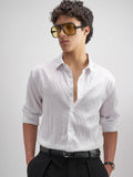 Highlander Men White Crushed Slim Fit Casual Shirt - White - Image 1