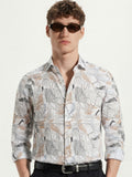 Highlander Men White Printed Slim Fit Casual Shirt - White - Image 1