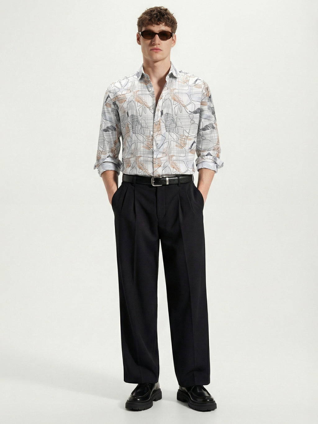 Highlander Men White Printed Slim Fit Casual Shirt - White - Image 2