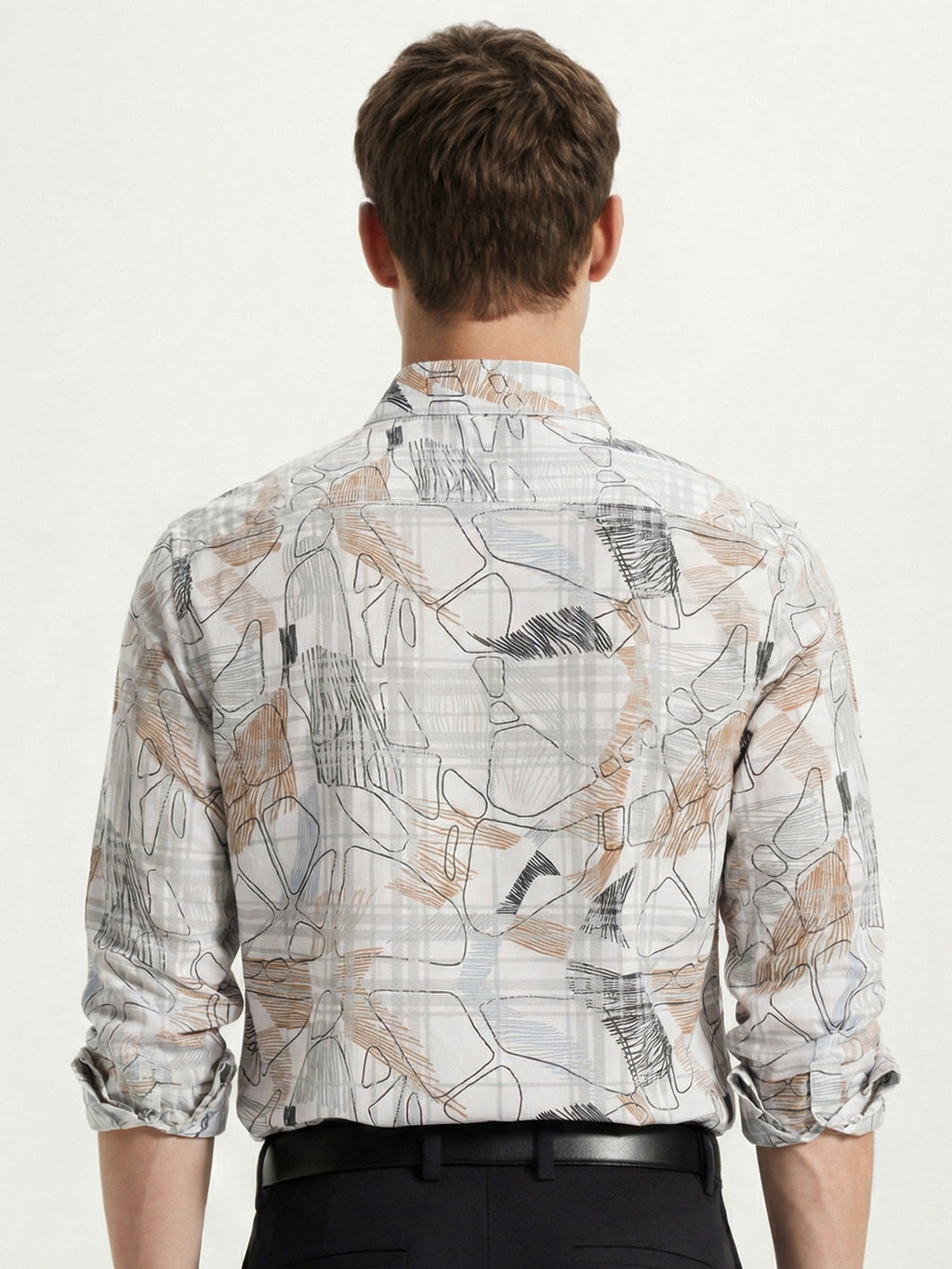 Highlander Men White Printed Slim Fit Casual Shirt - White - Image 3