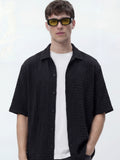 Highlander Men Black Self Design Relaxed Fit Casual Shirt - Black - Image 1