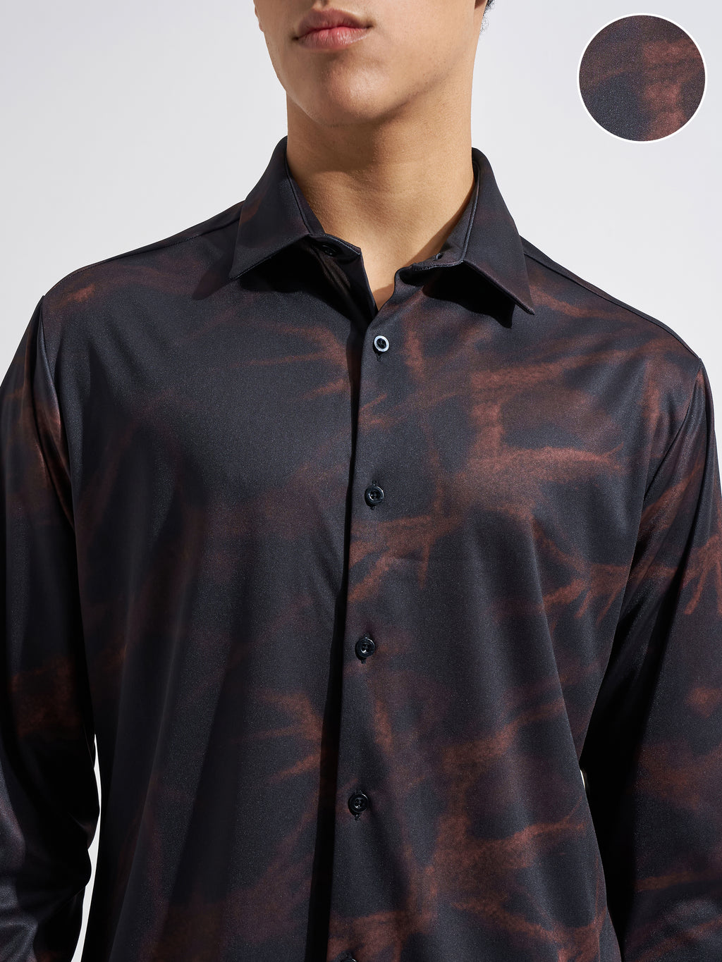 Highlander Men Black Printed Regular Fit Casual Shirt