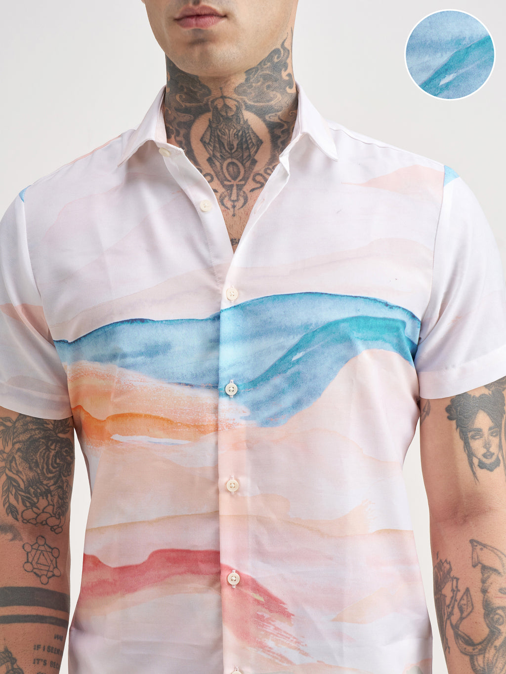 Highlander Men White Printed Slim Fit Casual Shirt - White - Image 5