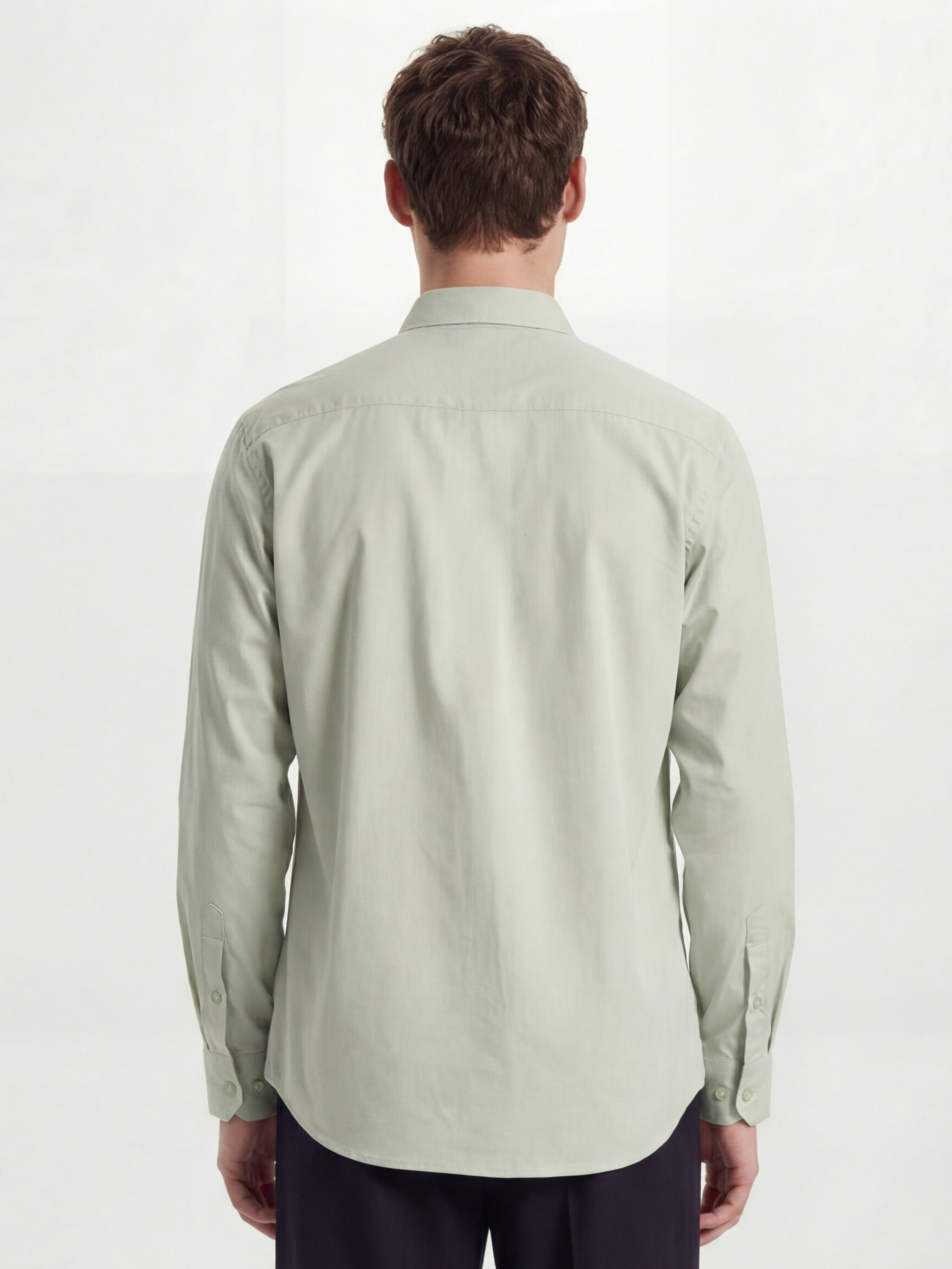 Highlander Men Green Solid Slim Fit Casual Shirt - Green - Image 3