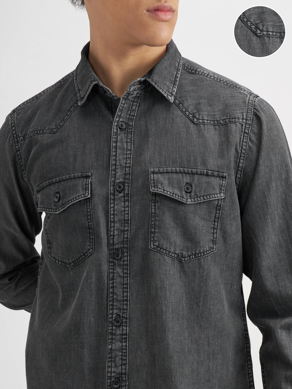 Highlander Men Black Solid Slim Fit Casual Shirt - Black - Image 5