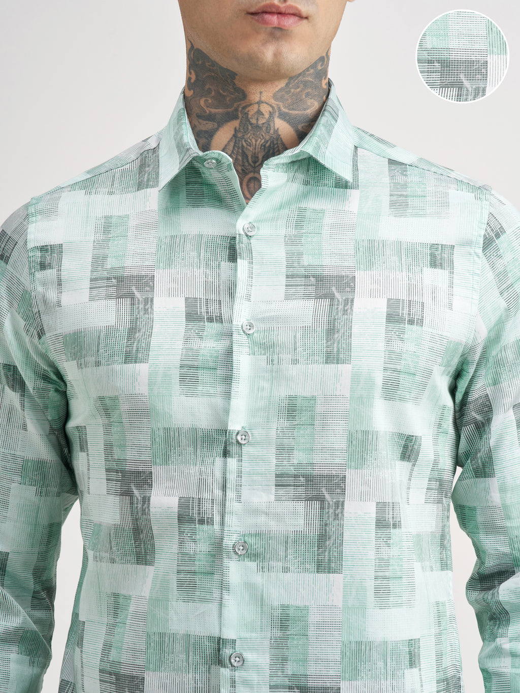 Highlander Men Green Printed Slim Fit Casual Shirt - Green - Image 5