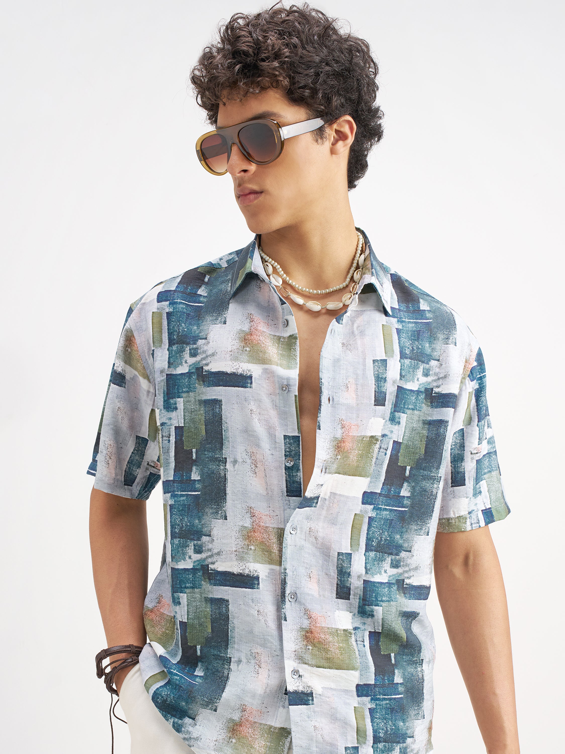 Highlander Men Multi Printed Relaxed Fit Casual Shirt - Multi - Image 1